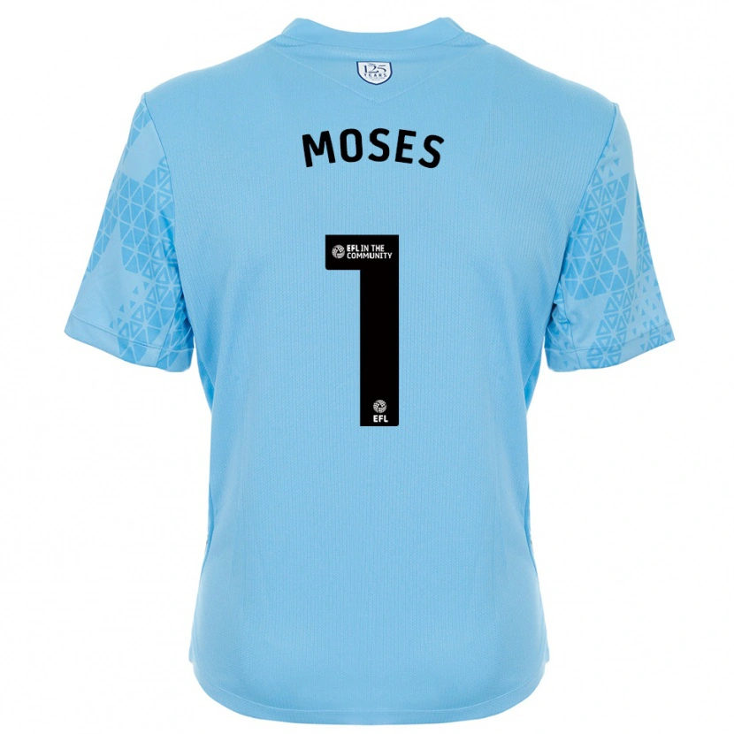 Danxen Bambino Maxwell Moses #1 Maglia Gara Portiere Blu Cielo Nero 2025/26 Maglietta