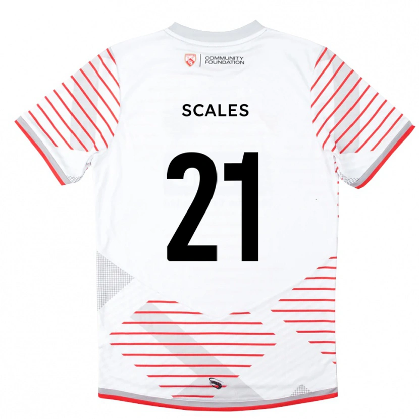 Danxen Bambino Alfie Scales #21 Maglia Gara Portiere Bianco Rosso 2025/26 Maglietta