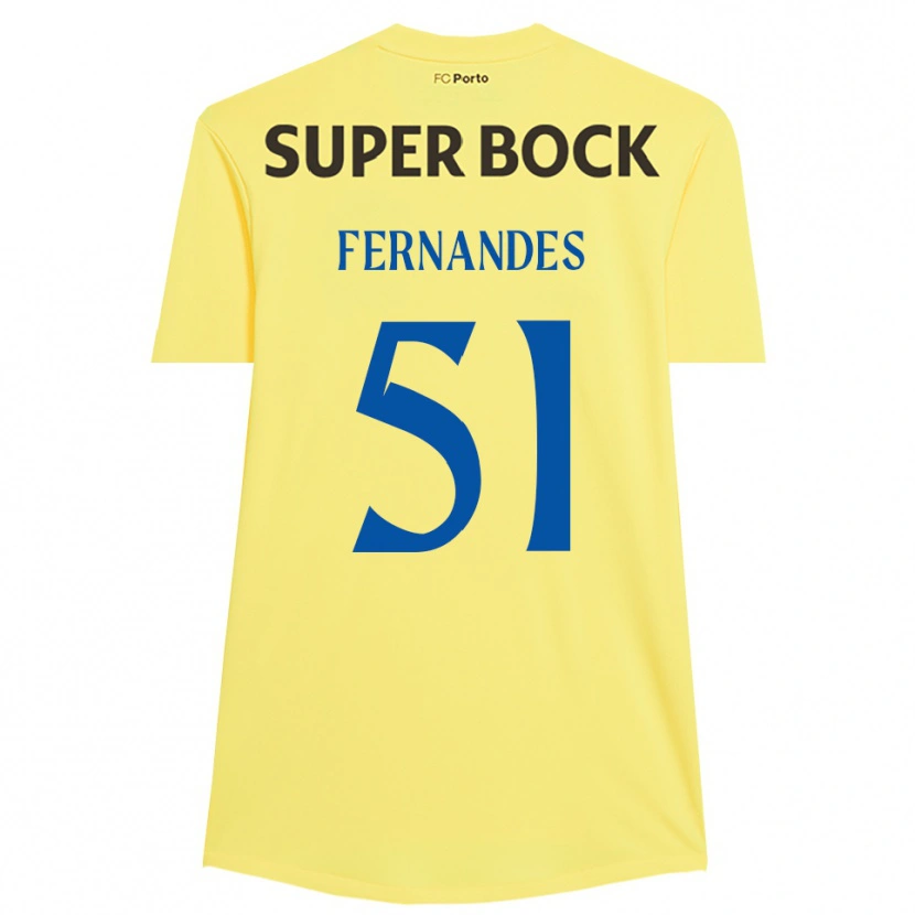 Danxen Bambino Diogo Fernandes #51 Maglia Gara Portiere Giallo Chiaro Nero 2025/26 Maglietta