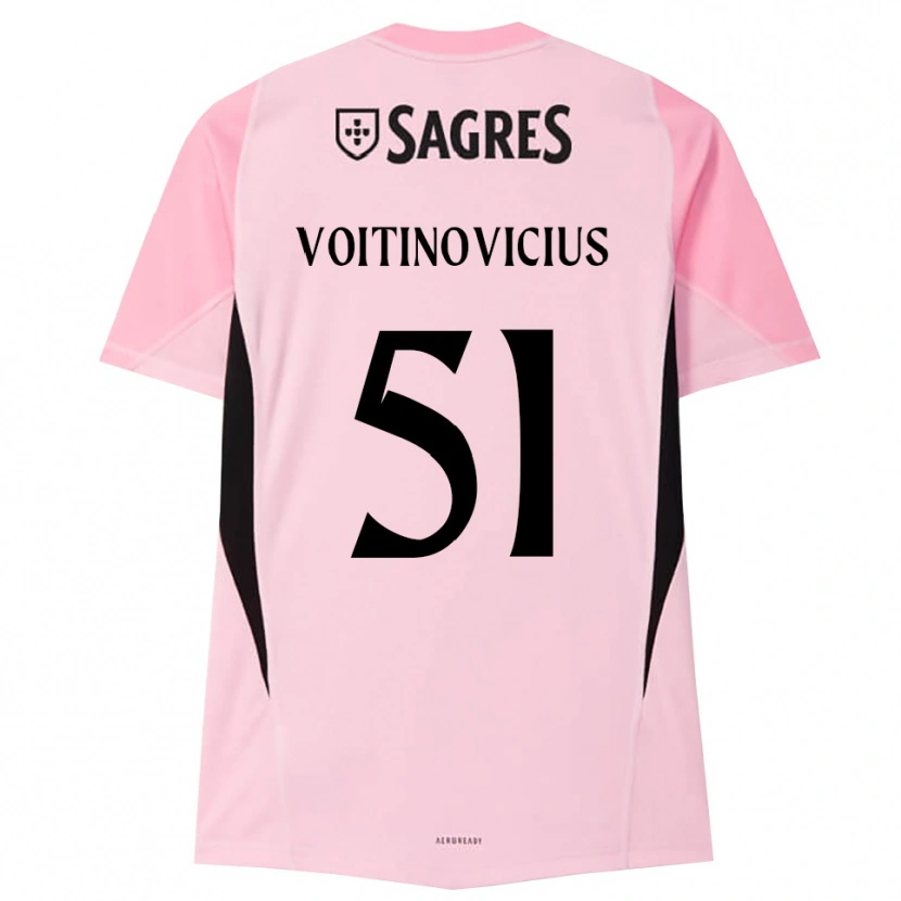 Danxen Bambino Arnas Voitinovičius #51 Maglia Gara Portiere Rosa Nero 2025/26 Maglietta
