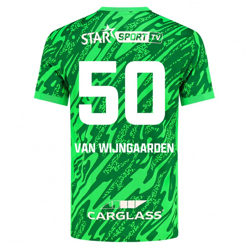 Danxen Bambino Maren Van Wijngaarden #50 Maglia Gara Portiere Verde Scuro Bianco 2025/26 Maglietta