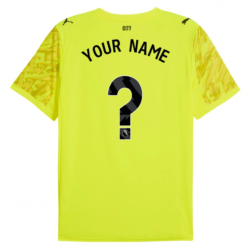 Danxen Bambino Manchester City Maglia Gara Portiere Arancio Giallo Nero 2025/26 Maglietta