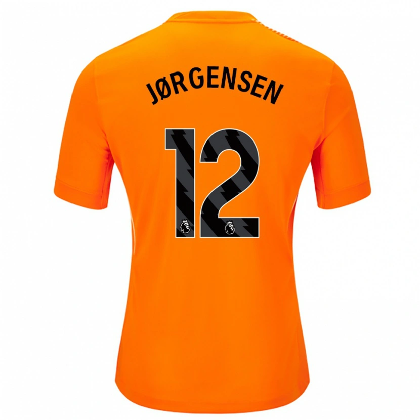 Danxen Bambino Filip Jørgensen #12 Maglia Gara Portiere Arancio Nero 2025/26 Maglietta