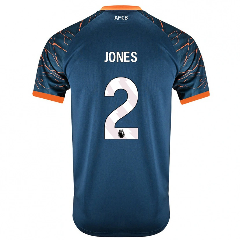 Danxen Bambino Abby Jones #2 Maglia Gara Portiere Blu Ardesia Scuro 2025/26 Maglietta