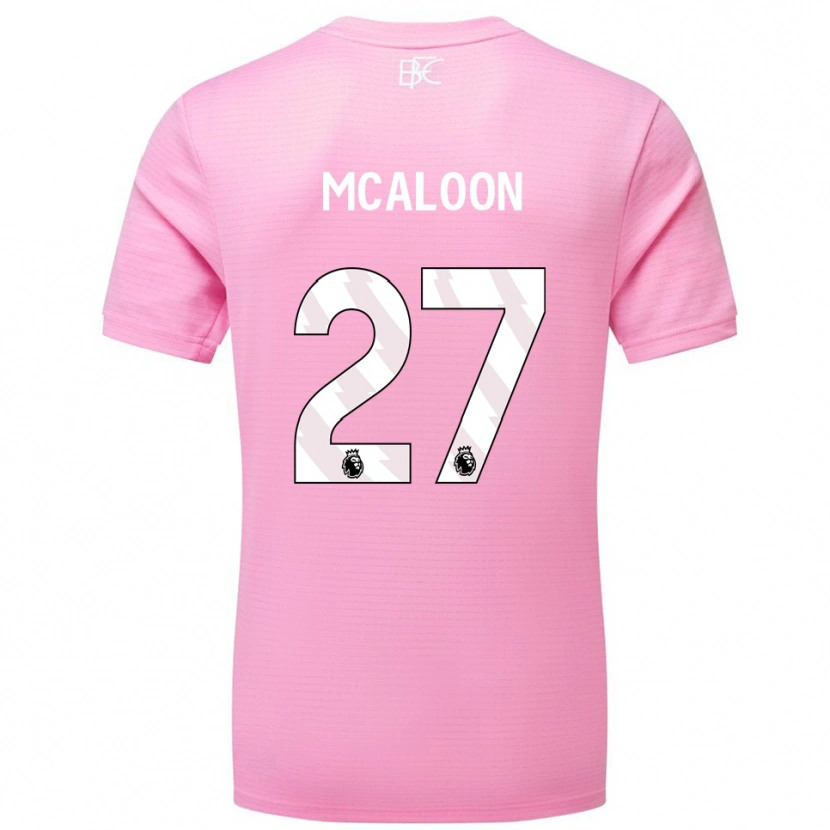 Danxen Bambino Naoisha Mcaloon #27 Maglia Gara Portiere Bianco Rosa 2025/26 Maglietta