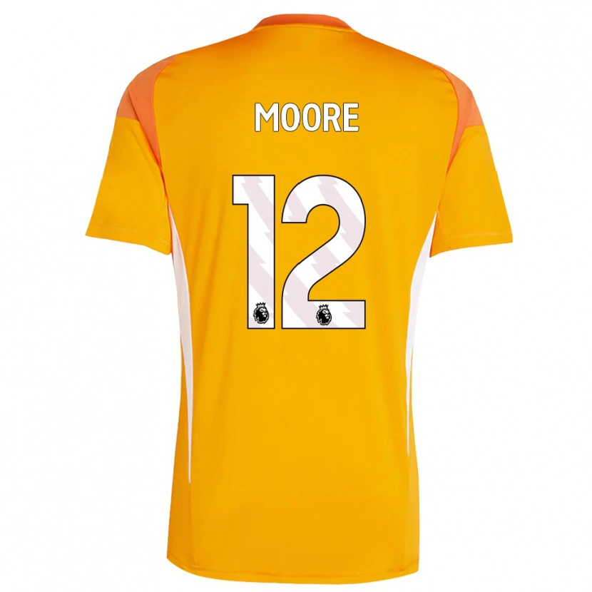 Danxen Bambino Daniel Moore #12 Maglia Gara Portiere Bianco Arancio 2025/26 Maglietta