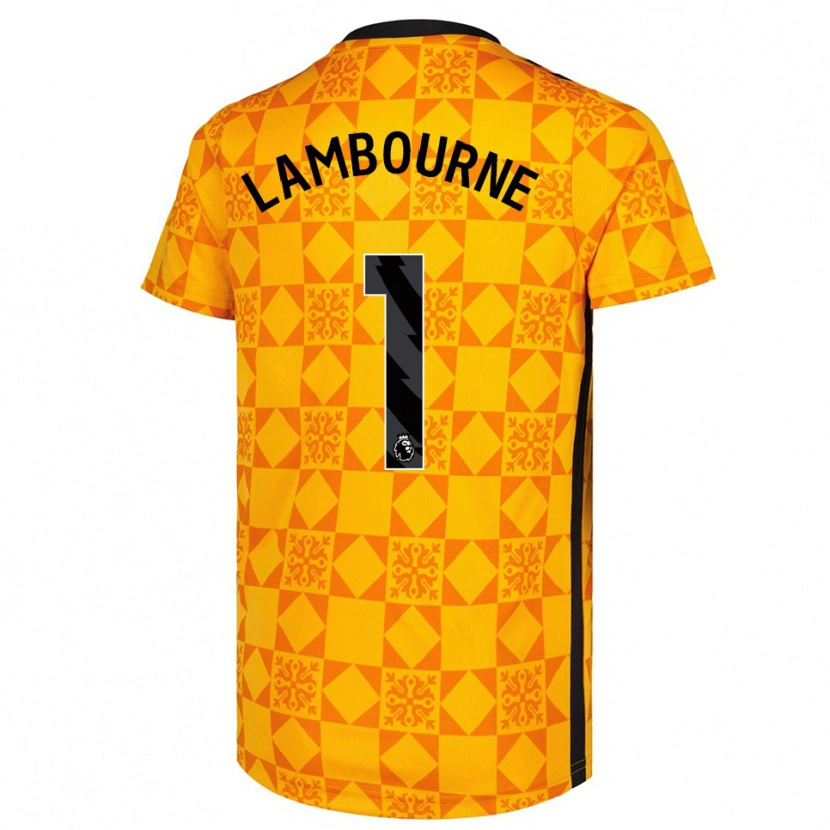 Danxen Bambino Demi Lambourne #1 Maglia Gara Portiere Giallo Nero 2025/26 Maglietta