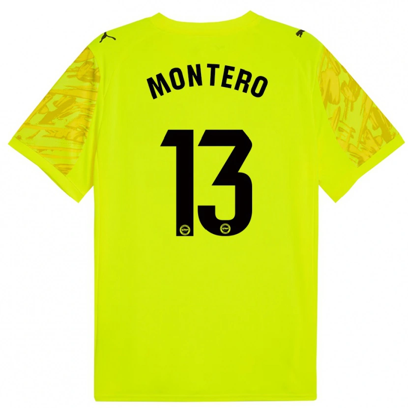Danxen Bambino Rubén Montero #13 Maglia Gara Portiere Giallo Nero 2025/26 Maglietta