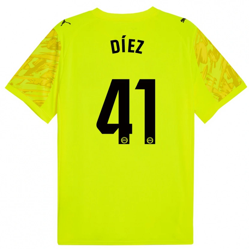 Danxen Bambino Victor Díez #41 Maglia Gara Portiere Giallo Nero 2025/26 Maglietta