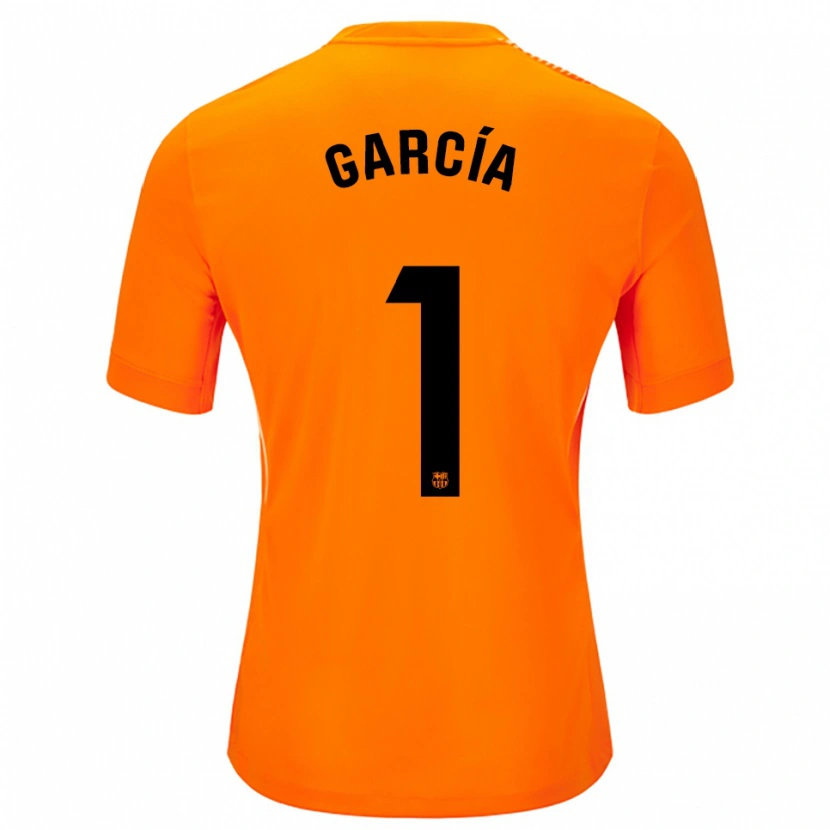 Danxen Bambino Joan García #1 Maglia Gara Portiere Arancione Nero 2025/26 Maglietta