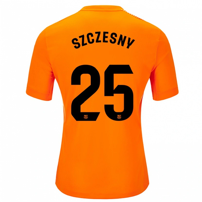 Danxen Bambino Wojciech Szczesny #25 Maglia Gara Portiere Arancione Nero 2025/26 Maglietta