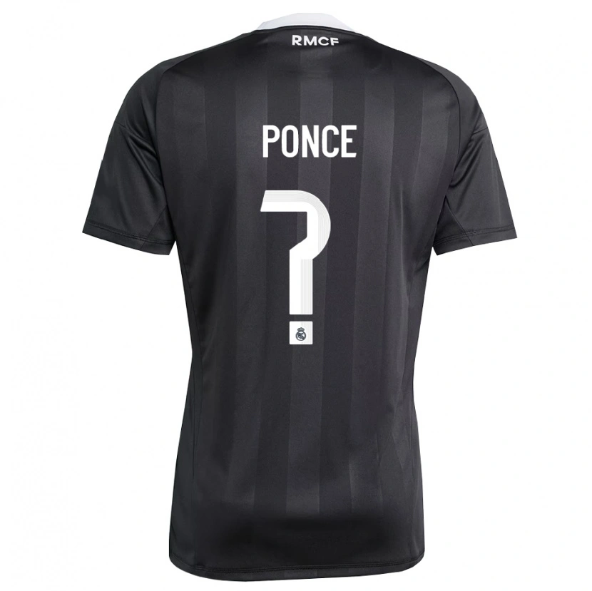 Danxen Bambino Guille Ponce #0 Maglia Gara Portiere Nero Bianco 2025/26 Maglietta