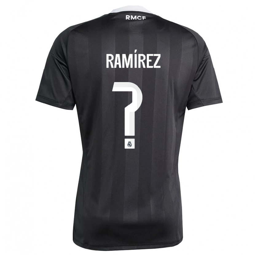 Danxen Bambino Izan Ramírez #0 Maglia Gara Portiere Nero Bianco 2025/26 Maglietta