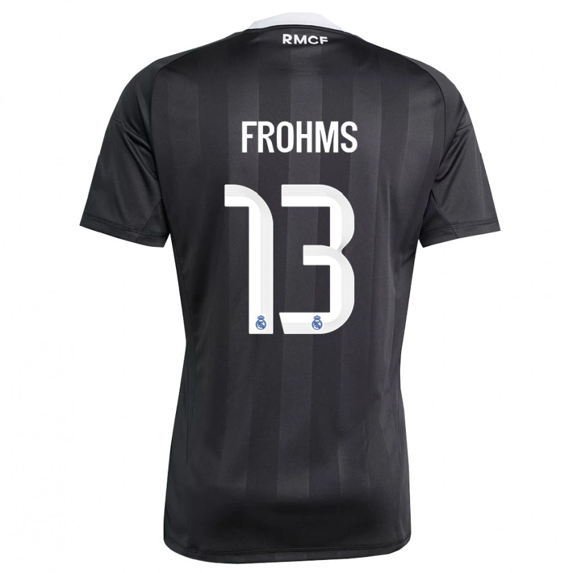 Danxen Bambino Merle Frohms #13 Maglia Gara Portiere Nero Bianco 2025/26 Maglietta