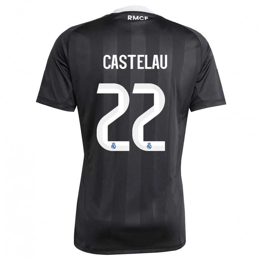 Danxen Bambino Alber Castelau #22 Maglia Gara Portiere Nero Bianco 2025/26 Maglietta