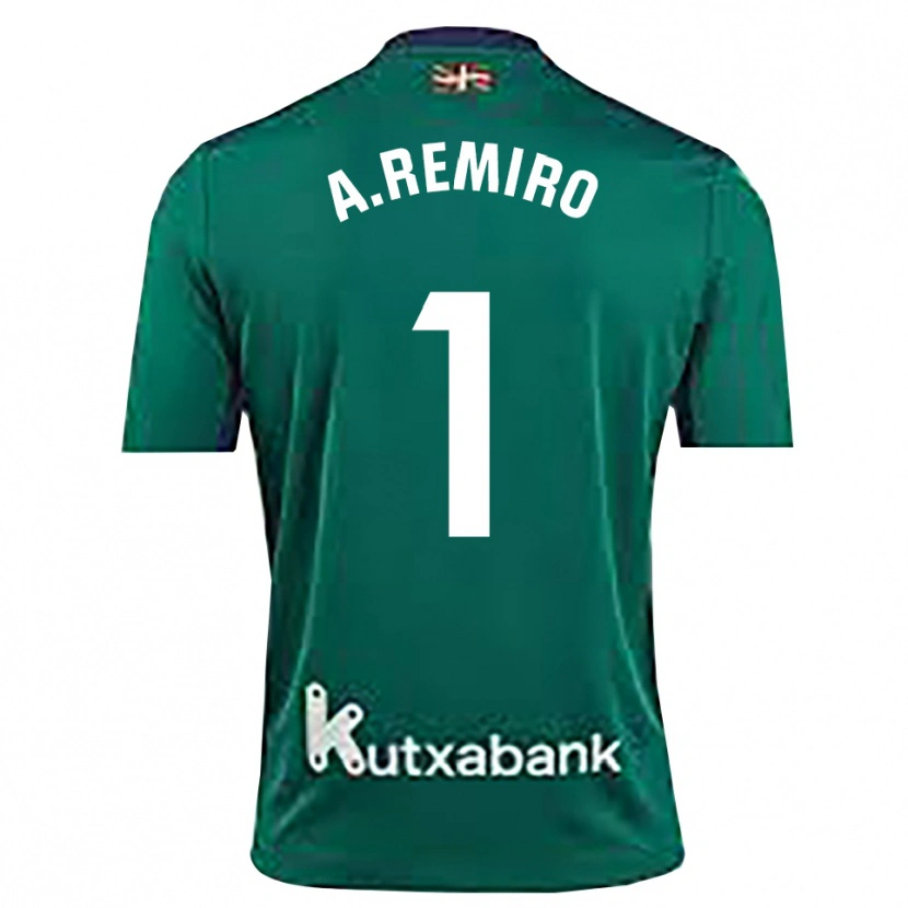 Danxen Bambino Álex Remiro #1 Maglia Gara Portiere Blu Navy Verde 2025/26 Maglietta