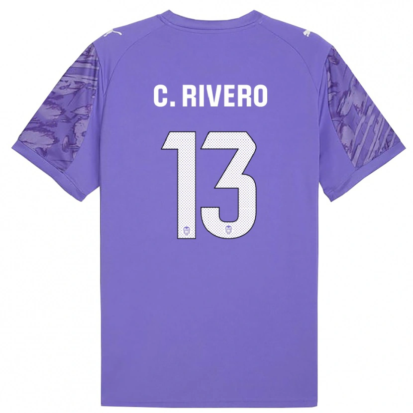 Danxen Bambino Cristian Rivero #13 Maglia Gara Portiere Lilla Bianco 2025/26 Maglietta
