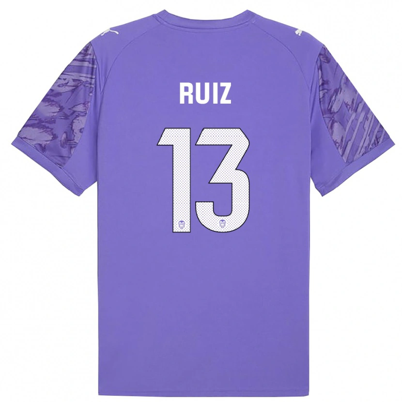 Danxen Bambino Nil Ruiz #13 Maglia Gara Portiere Lilla Bianco 2025/26 Maglietta