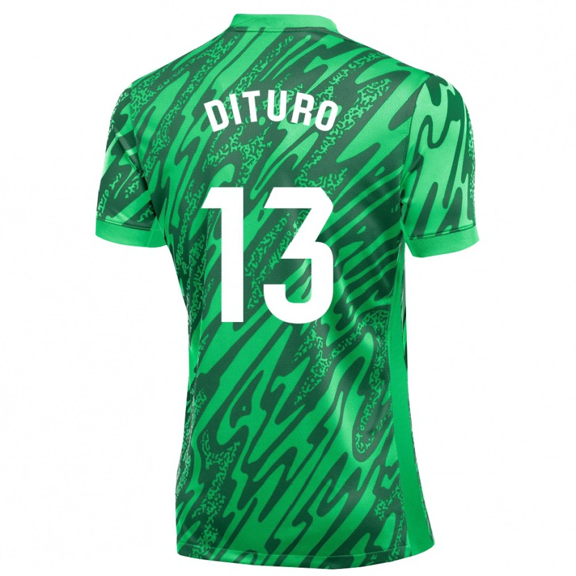 Danxen Bambino Matías Dituro #13 Maglia Gara Portiere Verde Scuro Bianco 2025/26 Maglietta