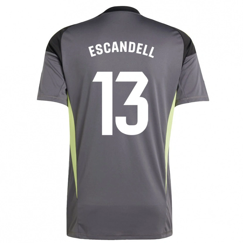 Danxen Bambino Aarón Escandell #13 Maglia Gara Portiere Grigio Scuro Nero 2025/26 Maglietta