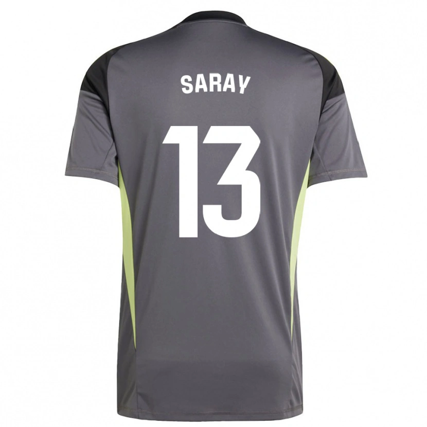 Danxen Bambino Saray Vázquez Alonso #13 Maglia Gara Portiere Grigio Scuro Nero 2025/26 Maglietta