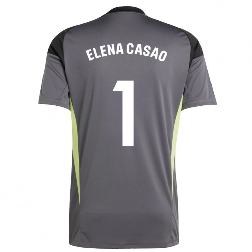 Danxen Bambino Elena Casao López #1 Maglia Gara Portiere Grigio Scuro Nero 2025/26 Maglietta