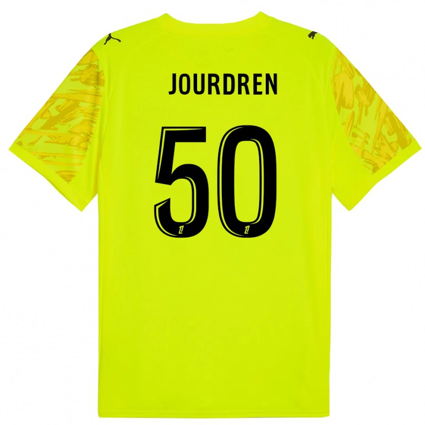 Danxen Bambino Ilan Jourdren #50 Maglia Gara Portiere Verde Fluorescente Nero 2025/26 Maglietta
