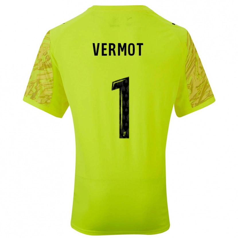 Danxen Bambino Théo Vermot #1 Maglia Gara Portiere Verde Fluorescente Nero 2025/26 Maglietta