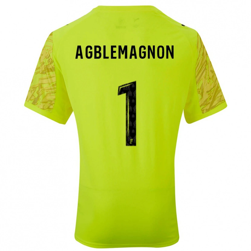 Danxen Bambino Jordan Agblemagnon #1 Maglia Gara Portiere Verde Fluorescente Nero 2025/26 Maglietta