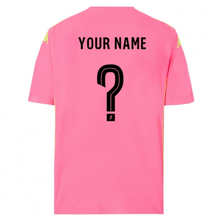 Danxen Bambino OGC Nice Maglia Gara Portiere Rosa Shocking Nero 2025/26 Maglietta