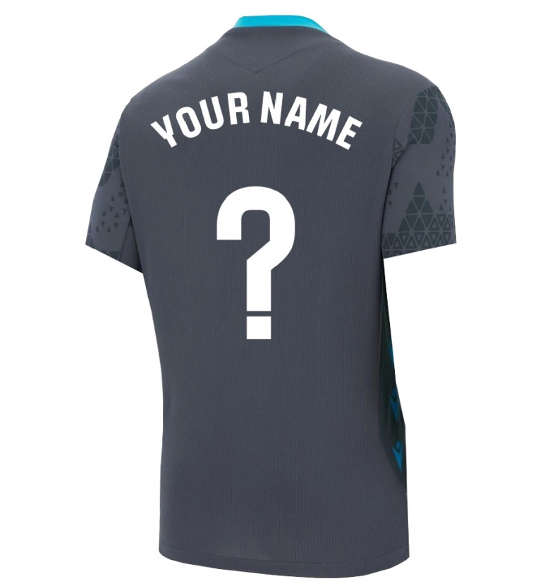 Danxen Bambino UD Almeria Maglia Gara Portiere Grigio Scuro Nero 2025/26 Maglietta