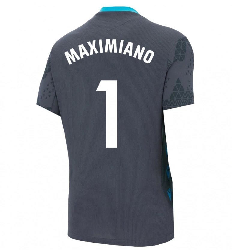 Danxen Bambino Luís Maximiano #1 Maglia Gara Portiere Grigio Scuro Nero 2025/26 Maglietta