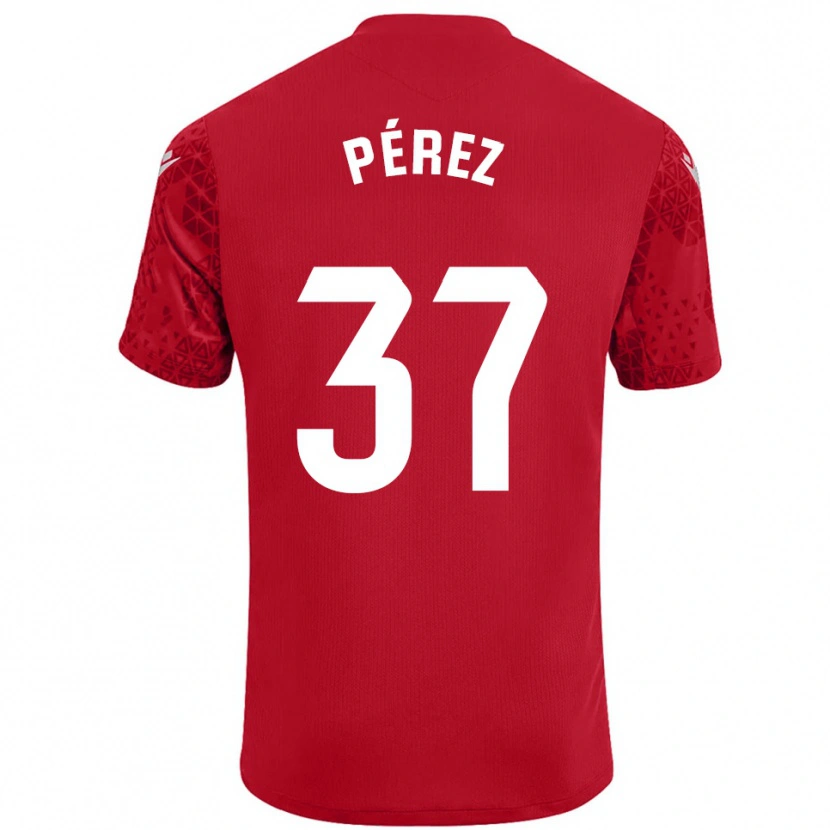 Danxen Bambino David Pérez #37 Maglia Gara Portiere Rosso Bianco 2025/26 Maglietta