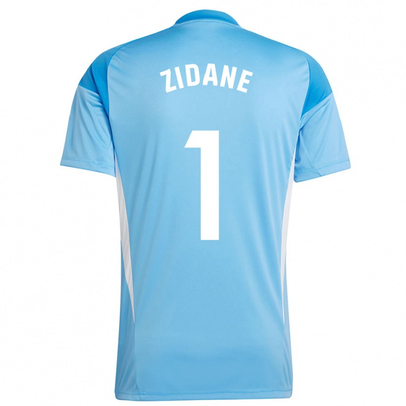 Danxen Bambino Luca Zidane #1 Maglia Gara Portiere Azzurro Cielo Bianco 2025/26 Maglietta