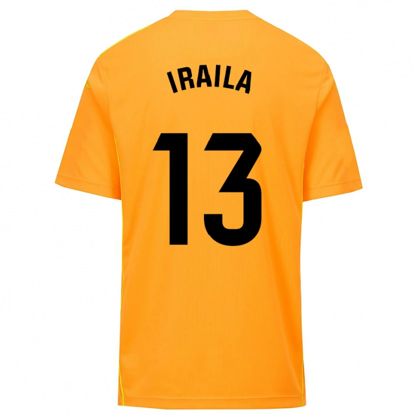 Danxen Bambino Iraila Rivera Simón #13 Maglia Gara Portiere Arancione Nero 2025/26 Maglietta
