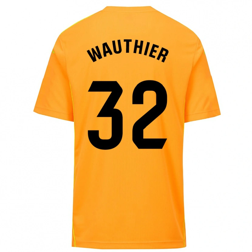 Danxen Bambino Hugo Wauthier #32 Maglia Gara Portiere Arancione Nero 2025/26 Maglietta