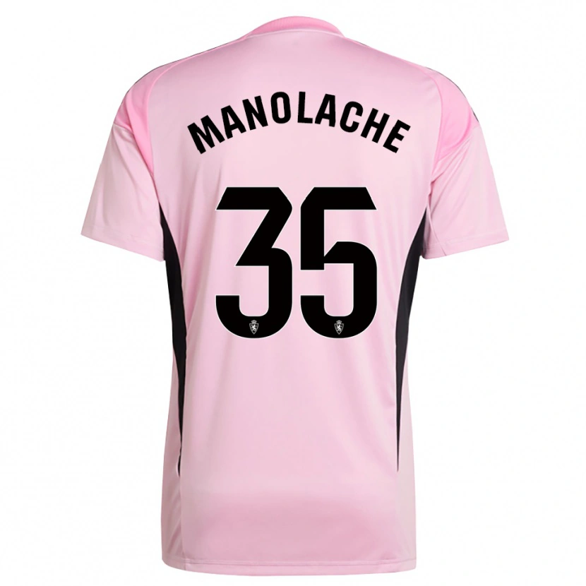 Danxen Bambino Marcos Manolache #35 Maglia Gara Portiere Rosa Chiaro Nero 2025/26 Maglietta