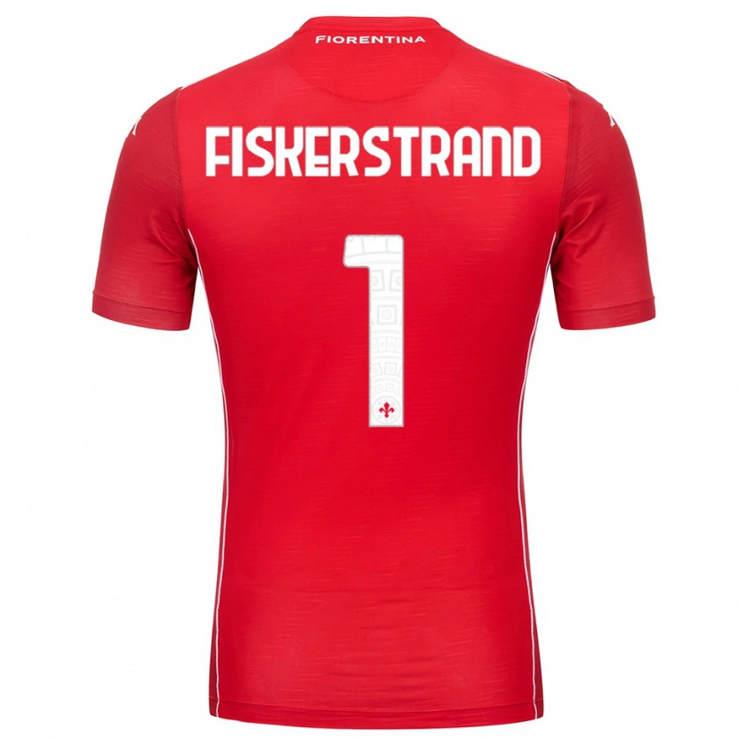 Danxen Bambino Cecilie Fiskerstrand #1 Maglia Gara Portiere Rosso Bianco 2025/26 Maglietta