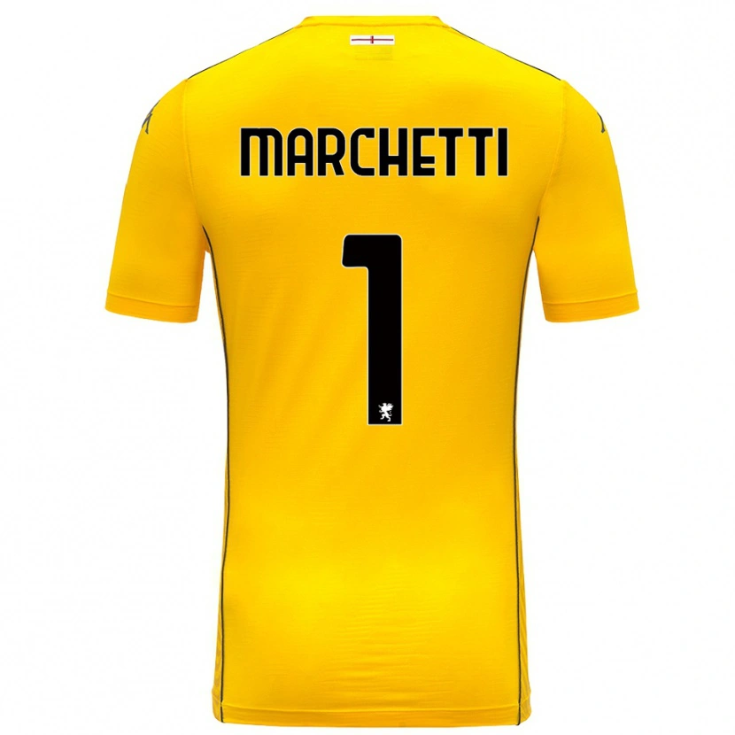 Danxen Bambino Lisa Marchetti #1 Maglia Gara Portiere Giallo Scuro Nero 2025/26 Maglietta