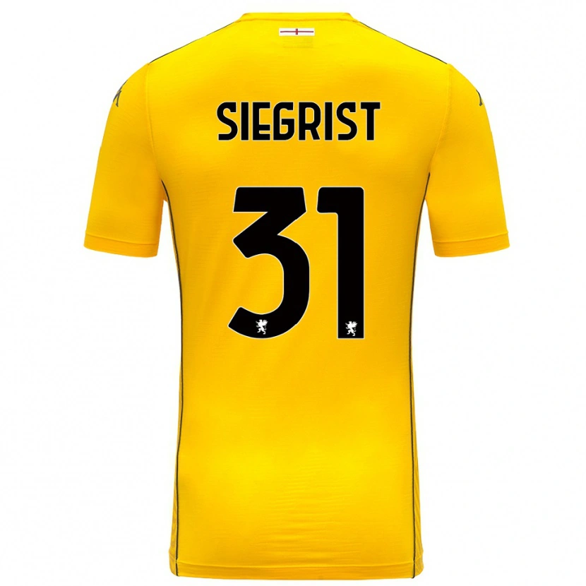 Danxen Bambino Benjamin Siegrist #31 Maglia Gara Portiere Giallo Scuro Nero 2025/26 Maglietta