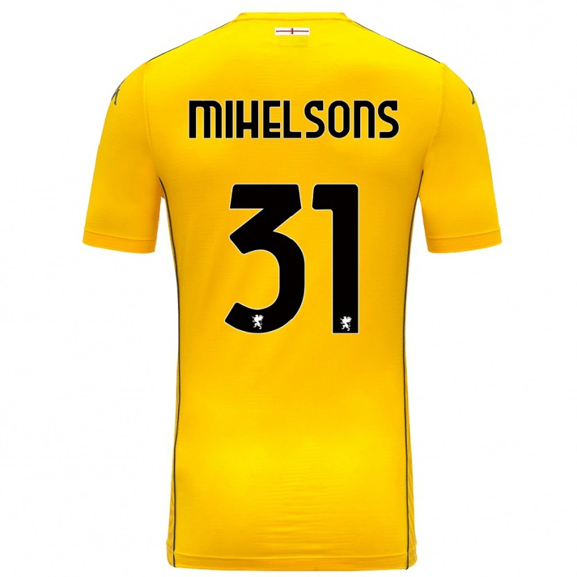 Danxen Bambino Rendijs Mihelsons #31 Maglia Gara Portiere Giallo Scuro Nero 2025/26 Maglietta