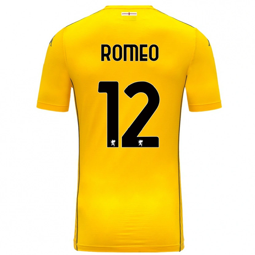 Danxen Bambino Emanuele Romeo #12 Maglia Gara Portiere Giallo Scuro Nero 2025/26 Maglietta