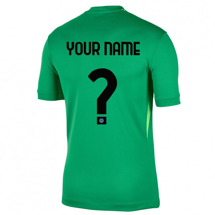 Danxen Bambino Inter Milan Maglia Gara Portiere Verde Chiaro Nero 2025/26 Maglietta