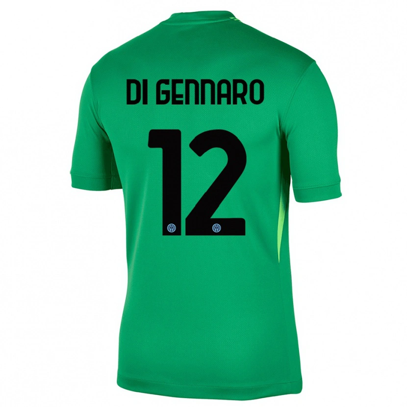 Danxen Bambino Raffaele Di Gennaro #12 Maglia Gara Portiere Verde Chiaro Nero 2025/26 Maglietta