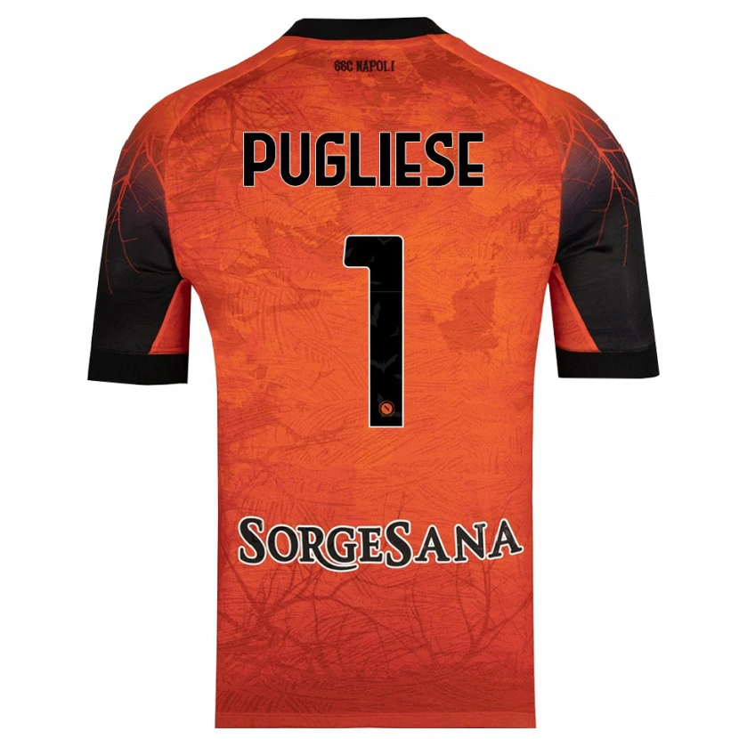 Danxen Bambino Claudio Pugliese #1 Maglia Gara Portiere Arancione Rosso Nero 2025/26 Maglietta