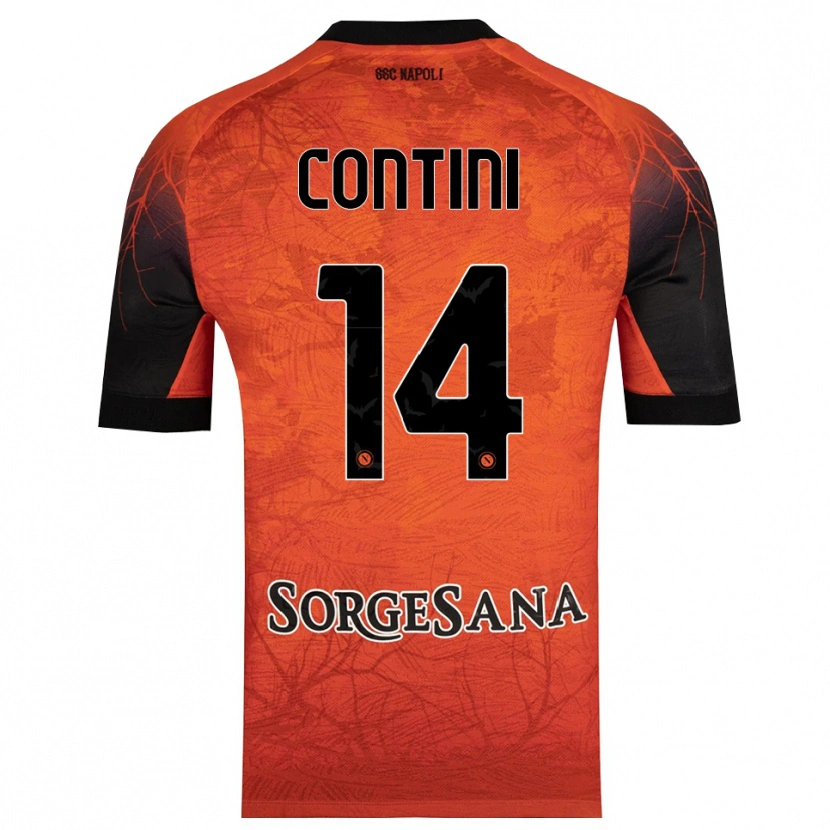 Danxen Bambino Nikita Contini #14 Maglia Gara Portiere Arancione Rosso Nero 2025/26 Maglietta