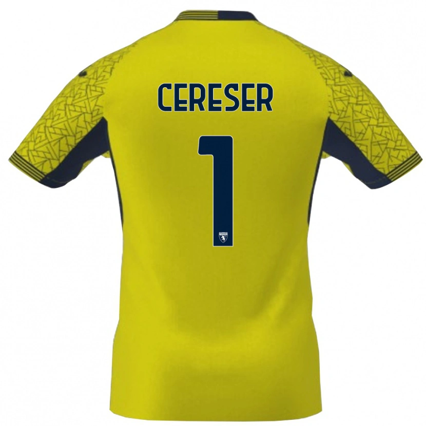 Danxen Bambino Francesco Cereser #1 Maglia Gara Portiere Giallo Nero 2025/26 Maglietta