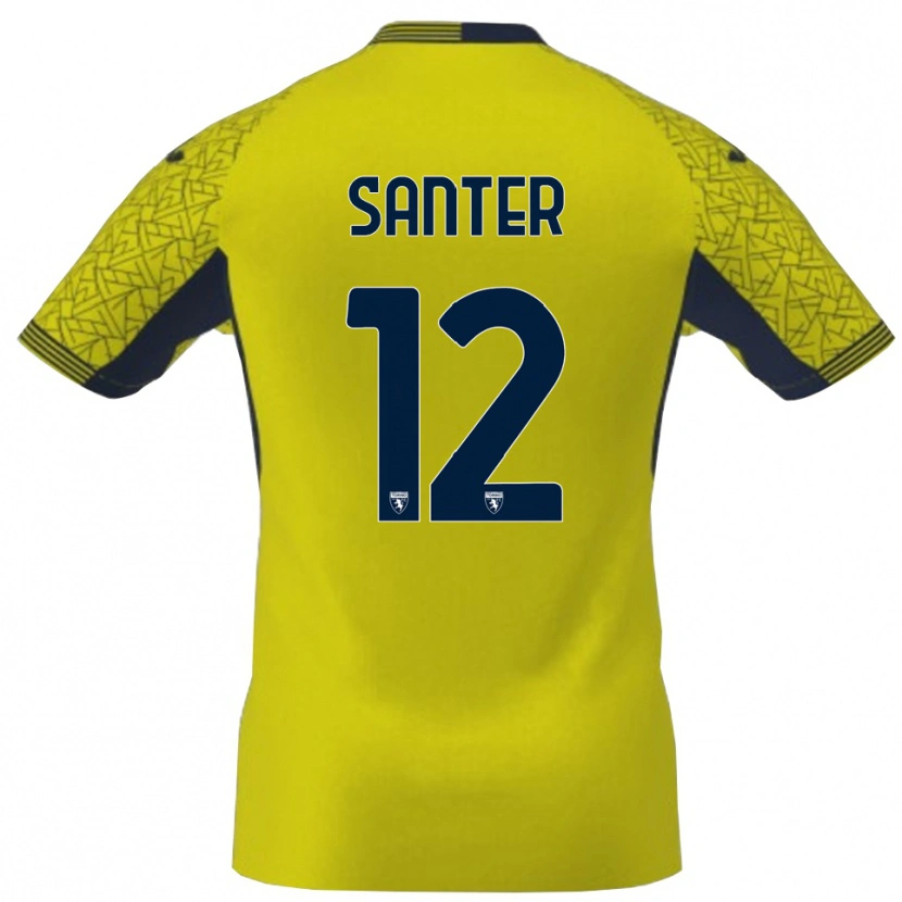 Danxen Bambino Leonardo Santer #12 Maglia Gara Portiere Giallo Nero 2025/26 Maglietta