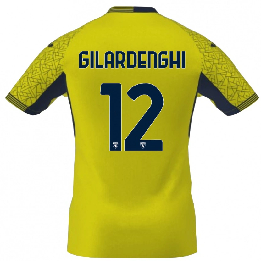 Danxen Bambino Riccardo Gilardenghi #12 Maglia Gara Portiere Giallo Nero 2025/26 Maglietta