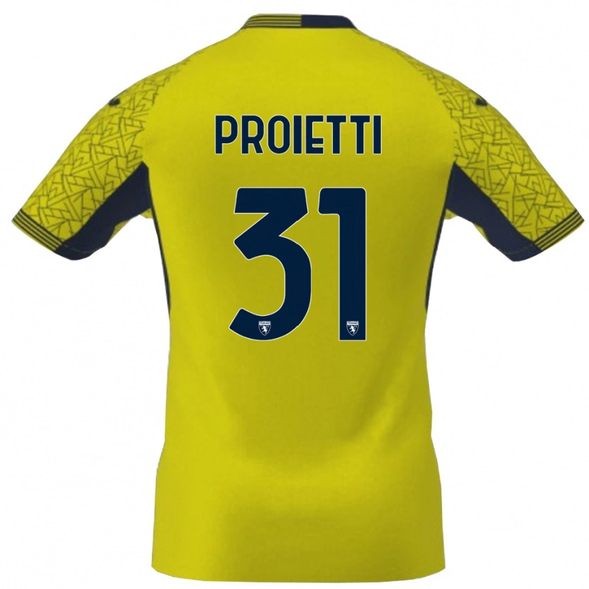Danxen Bambino Riccardo Proietti #31 Maglia Gara Portiere Giallo Nero 2025/26 Maglietta
